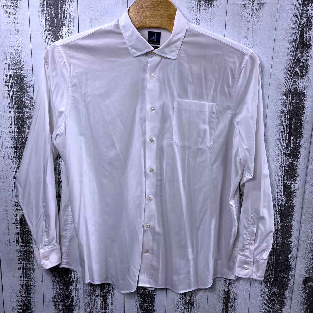 johnnie-O PREP-FORMANCE Tradd Shirt Mens XXLarge White Long Sleeve Button Down